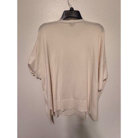 Splendid Sweater Lightweight S/S Cream Slit Sides Womans XL - Picture 2 of 5